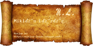 Miklós Lázár névjegykártya